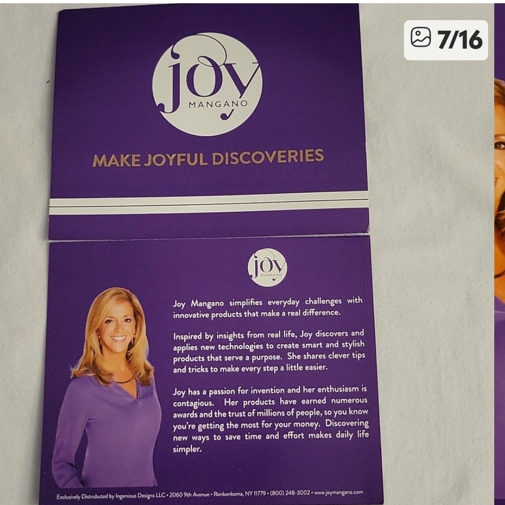 Joy Mangano Women Handy Hook Mirror Set - Purple - Picture 9 of 13